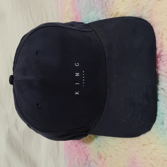 RARE! King London King Reign Supreme Ink Brushed Suede Snap Back Hat